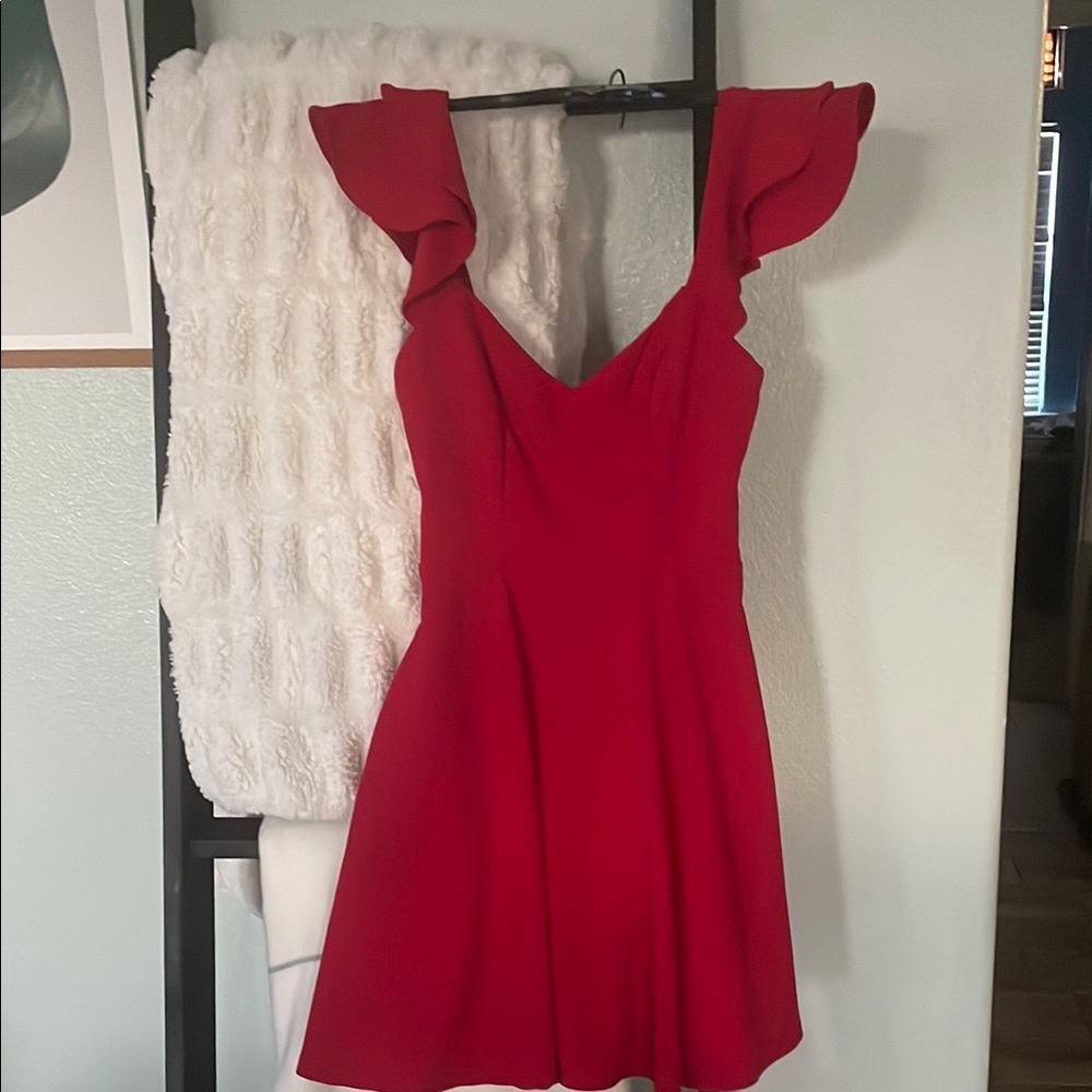 Dillard’s Red A-line Mini Dress with Sweetheart Neckline